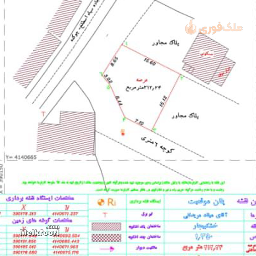 فروش زمین در گیلان چوکده با کاربری مسکونی  متراژ زمین 212 متر  قیمت 1 میلیارد تومان